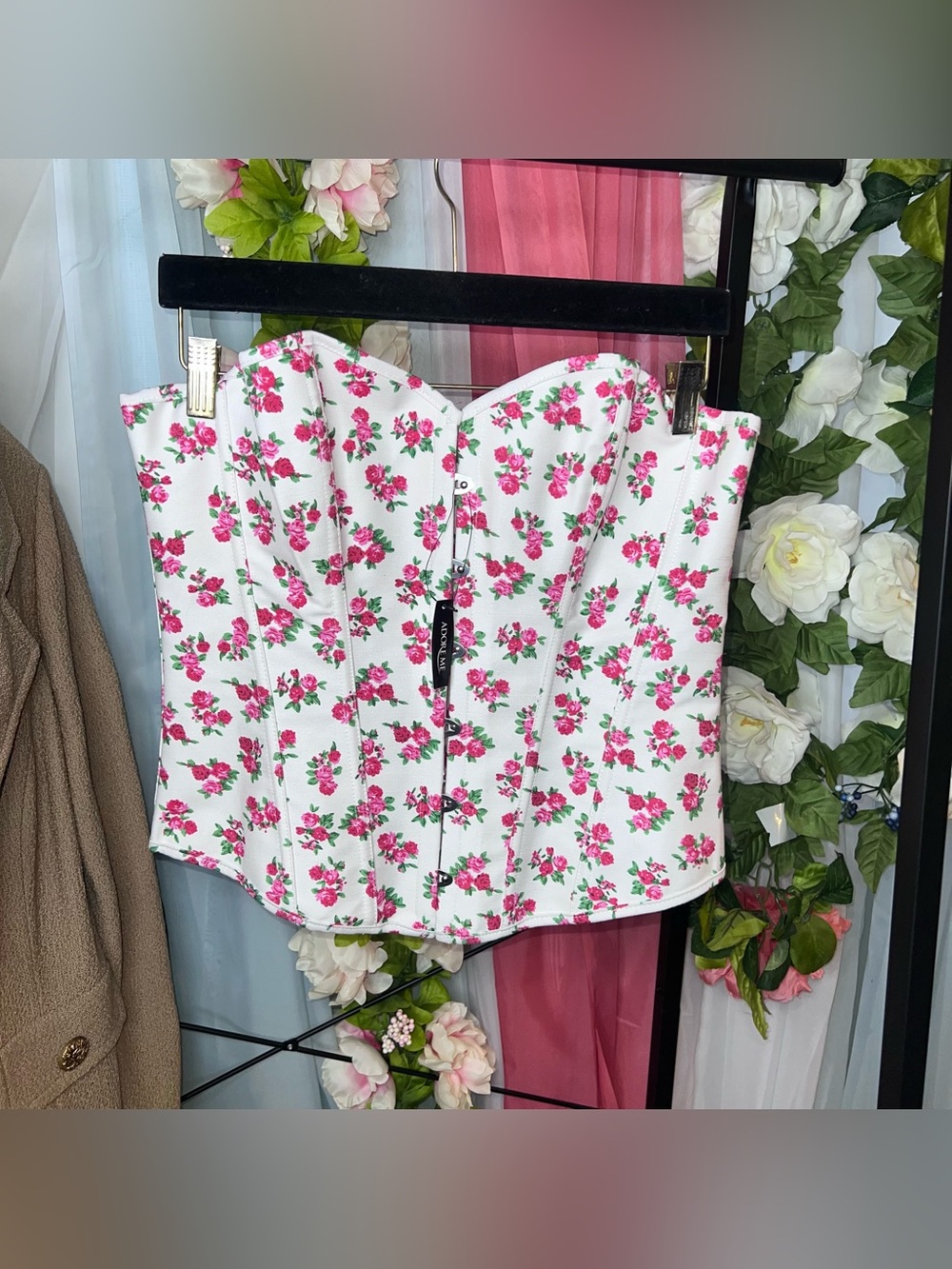 Adore Me Floral White Corset